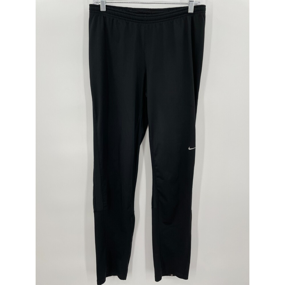 NIKE RUNNING Black Vented Mesh Zipper Running Pants Size S